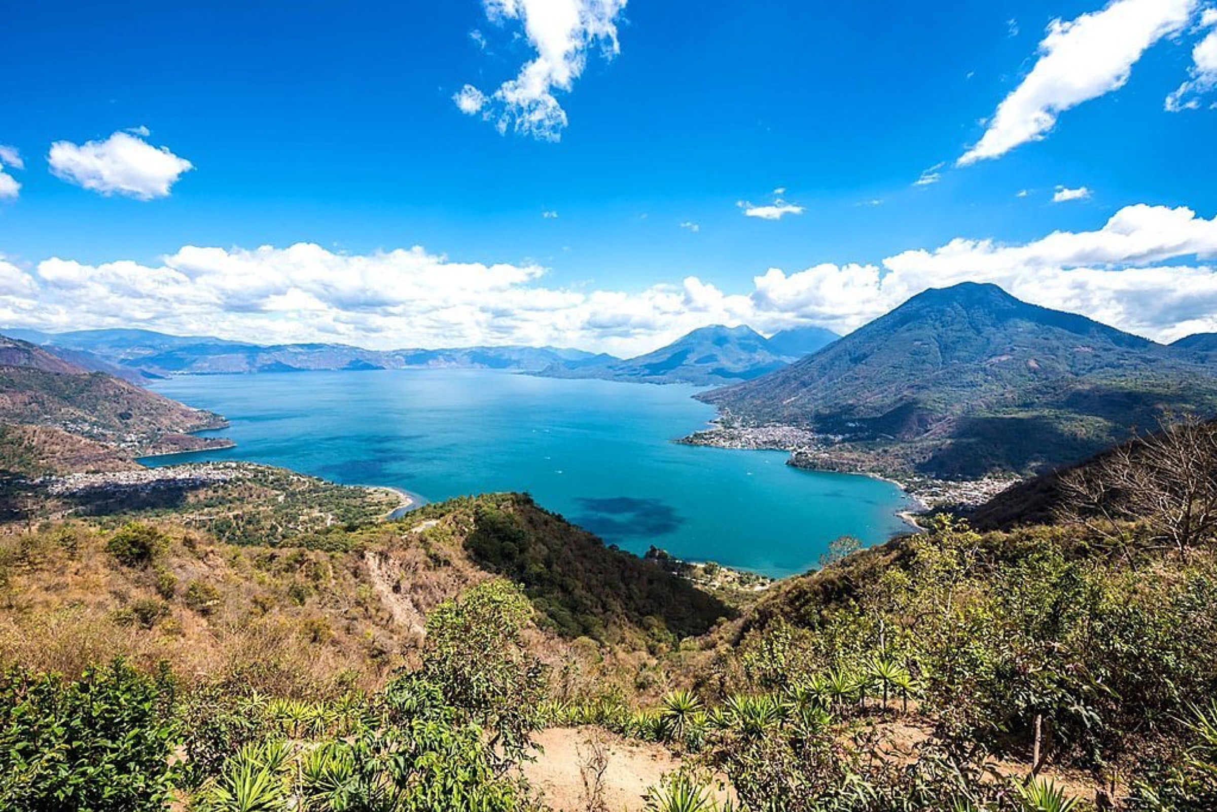 Panoramic view of Lake Atitlán, Guatemala